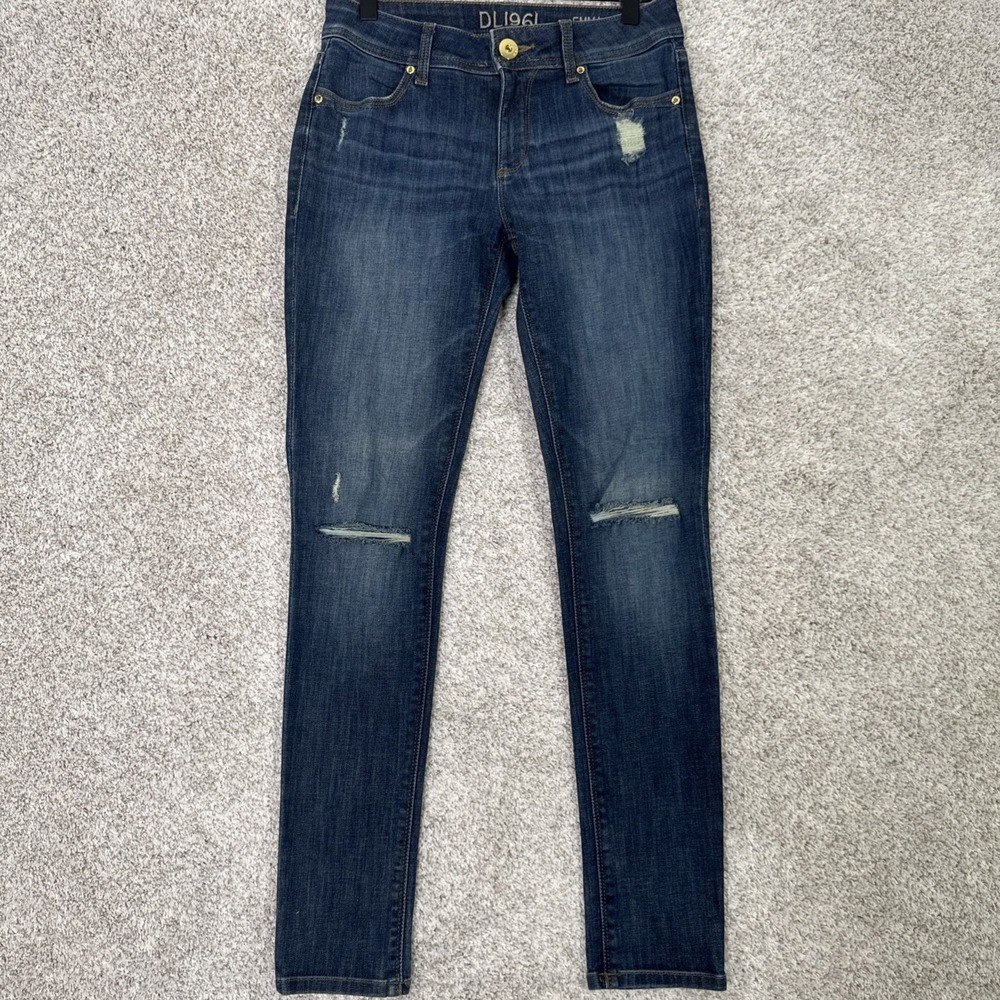 DL1961 Womens Emma Blue Was Legging Heath Jeans Distressed Size 26